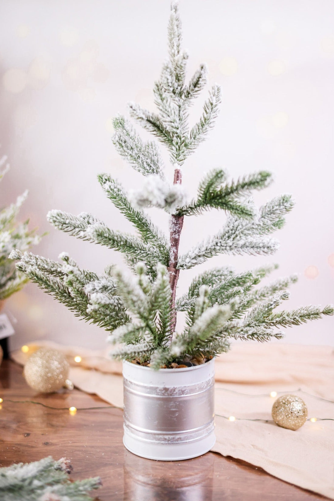 Flocked Pine Potted Tree - Whiskey Skies - SPECIAL T IMPORTS INC