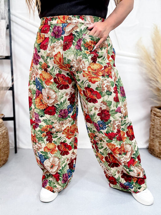 Floral Barrel Pants - Whiskey Skies - DAVI & DANI
