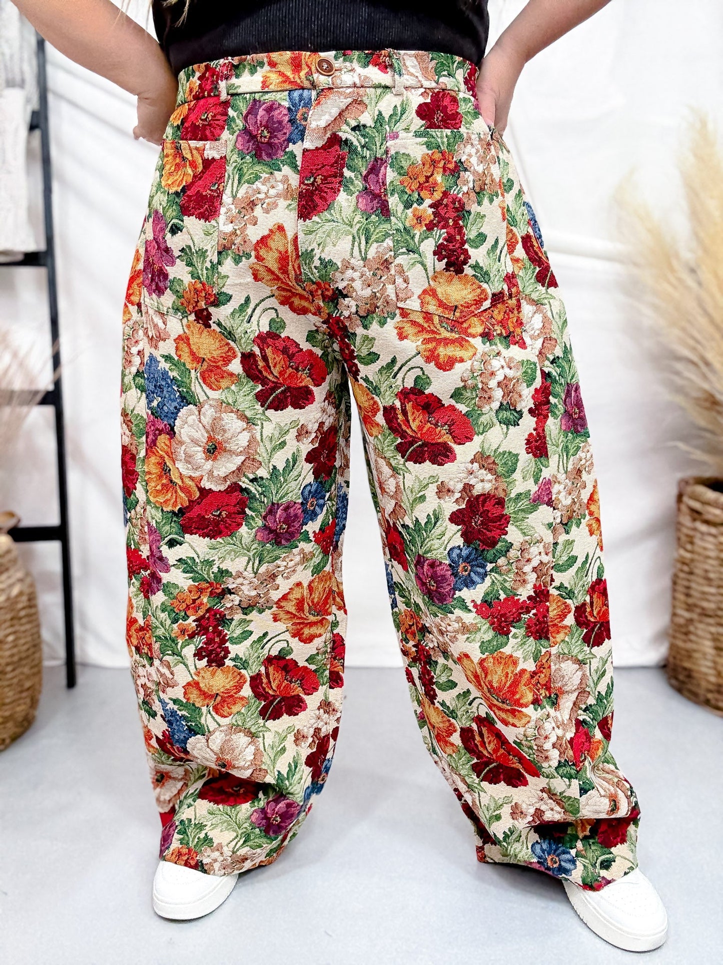 Floral Barrel Pants - Whiskey Skies - DAVI & DANI