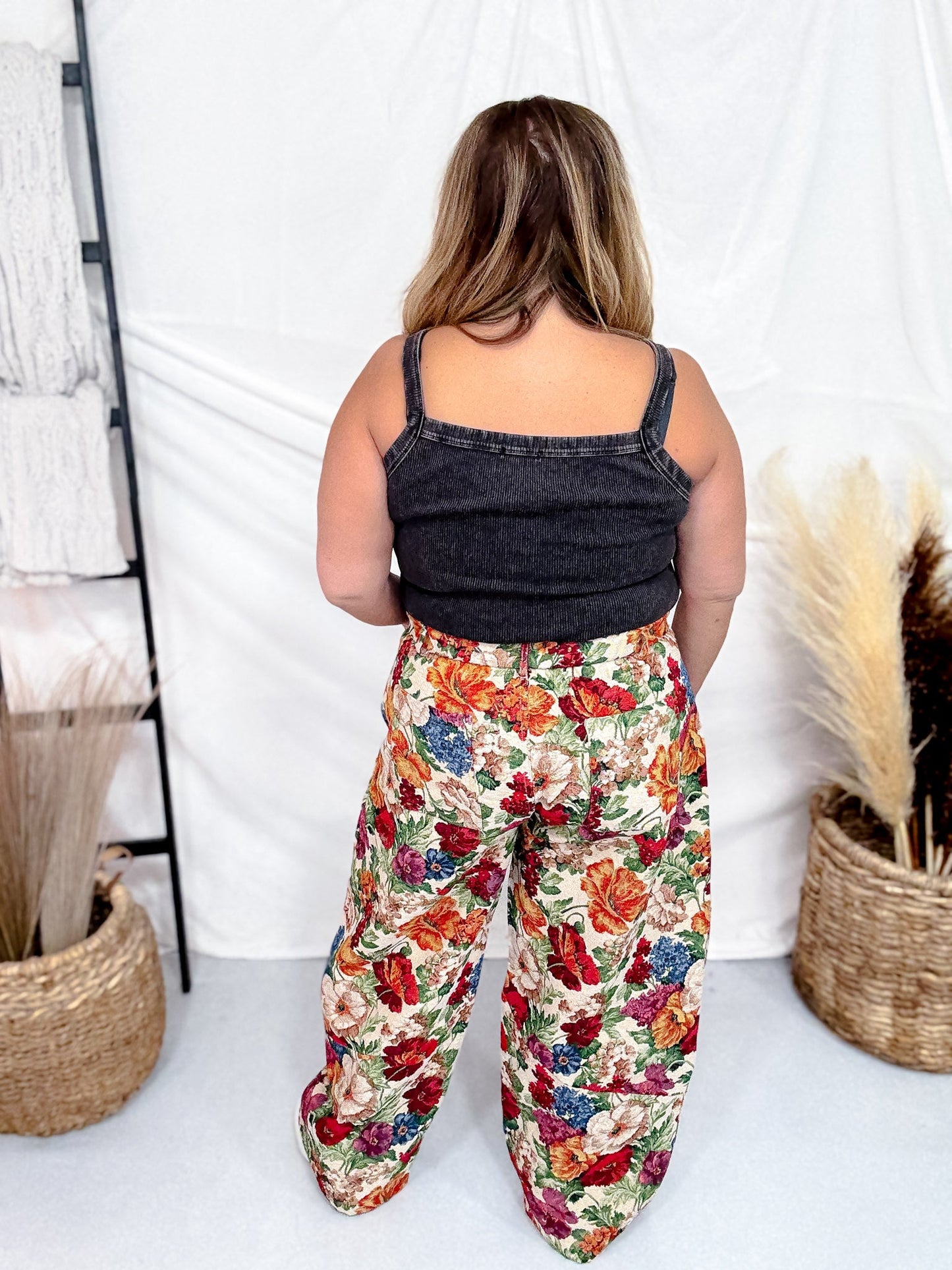 Floral Barrel Pants - Whiskey Skies - DAVI & DANI