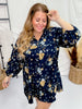 Floral Corduroy Collared Midi Dress - Whiskey Skies - UMGEE
