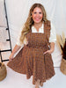 Floral Corduroy Pinafore - Whiskey Skies - UNIQUE VINTAGE
