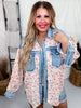 Floral Corduroy Washed Denim Mix & Match Shirt - Whiskey Skies - BIBI