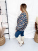 Floral Denim Long Sleeve Shirt With Frayed Details - Whiskey Skies - BIBI