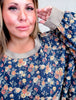Floral Denim Long Sleeve Shirt With Frayed Details - Whiskey Skies - BIBI
