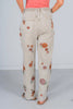 Floral Embroidered Grey Jeans - Whiskey Skies - OLI & HALI
