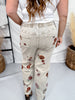 Floral Embroidered Grey Jeans - Whiskey Skies - OLI & HALI