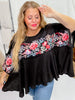 Floral Embroidered Poncho Tunic Top - Whiskey Skies - ANDREE BY UNIT