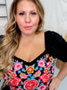 Floral Embroidered Puff Sleeve Babydoll Top - Whiskey Skies - ANDREE BY UNIT