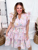 Floral Eyelet Lace Tiered Dress - Whiskey Skies - GEEGEE
