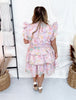 Floral Eyelet Lace Tiered Dress - Whiskey Skies - GEEGEE