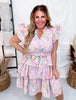 Floral Eyelet Lace Tiered Dress - Whiskey Skies - GEEGEE
