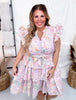 Floral Eyelet Lace Tiered Dress - Whiskey Skies - GEEGEE