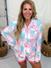 Floral Heirloom Patchwork Long Sleeve Top W/ Shorts Pajama Set - Whiskey Skies - JESS LEA