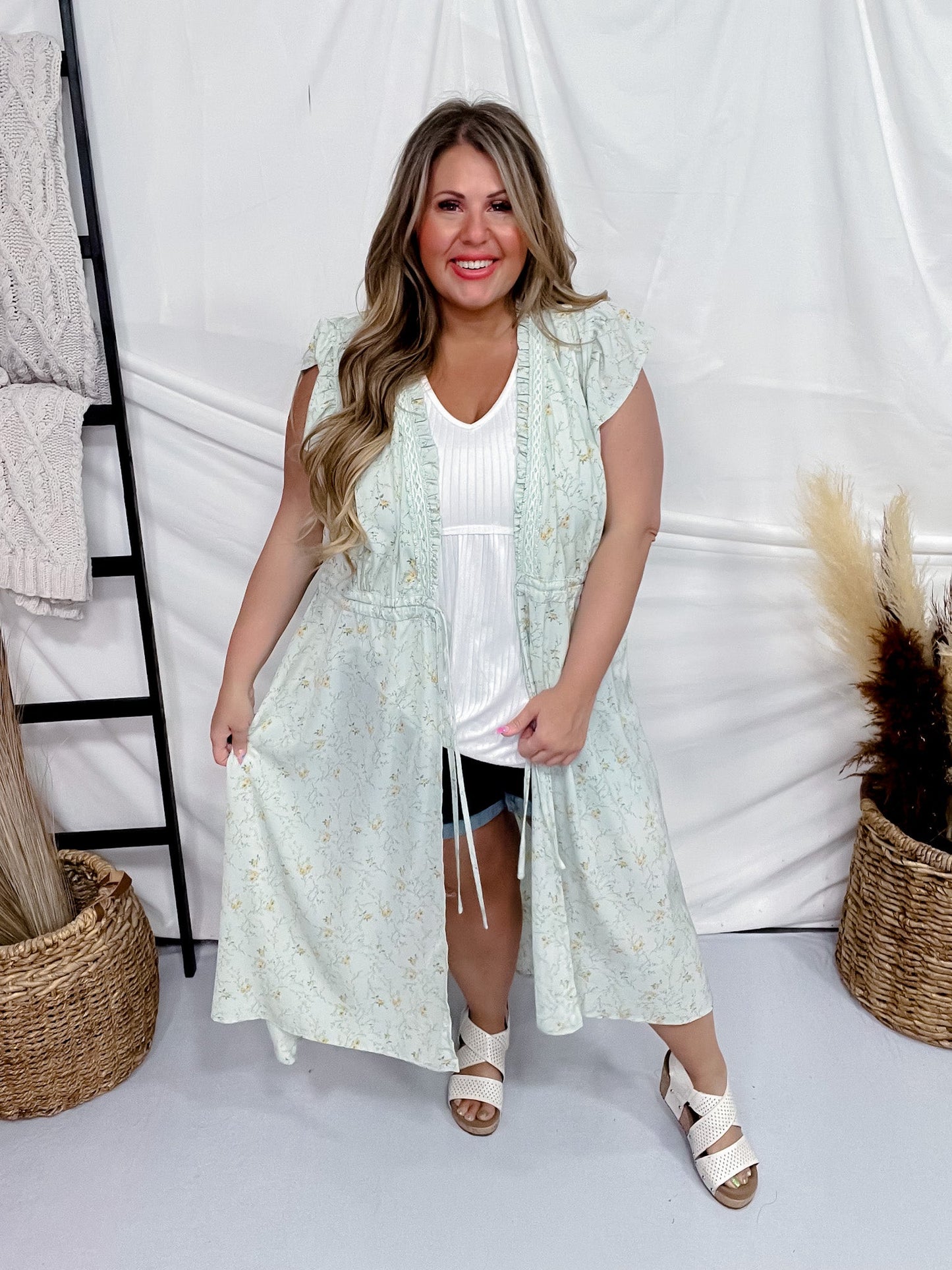 Floral Hi - Lo Kimono - Whiskey Skies - HEYSON