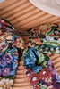 Floral Jacquard Fabric Jumbo Hair Bow Clip - Whiskey Skies - KAXI