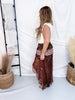 Floral & Lace Tiered Maxi Skirt - Whiskey Skies - POLAGRAM + BAEVELY