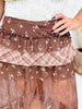 Floral & Lace Tiered Maxi Skirt - Whiskey Skies - POLAGRAM + BAEVELY