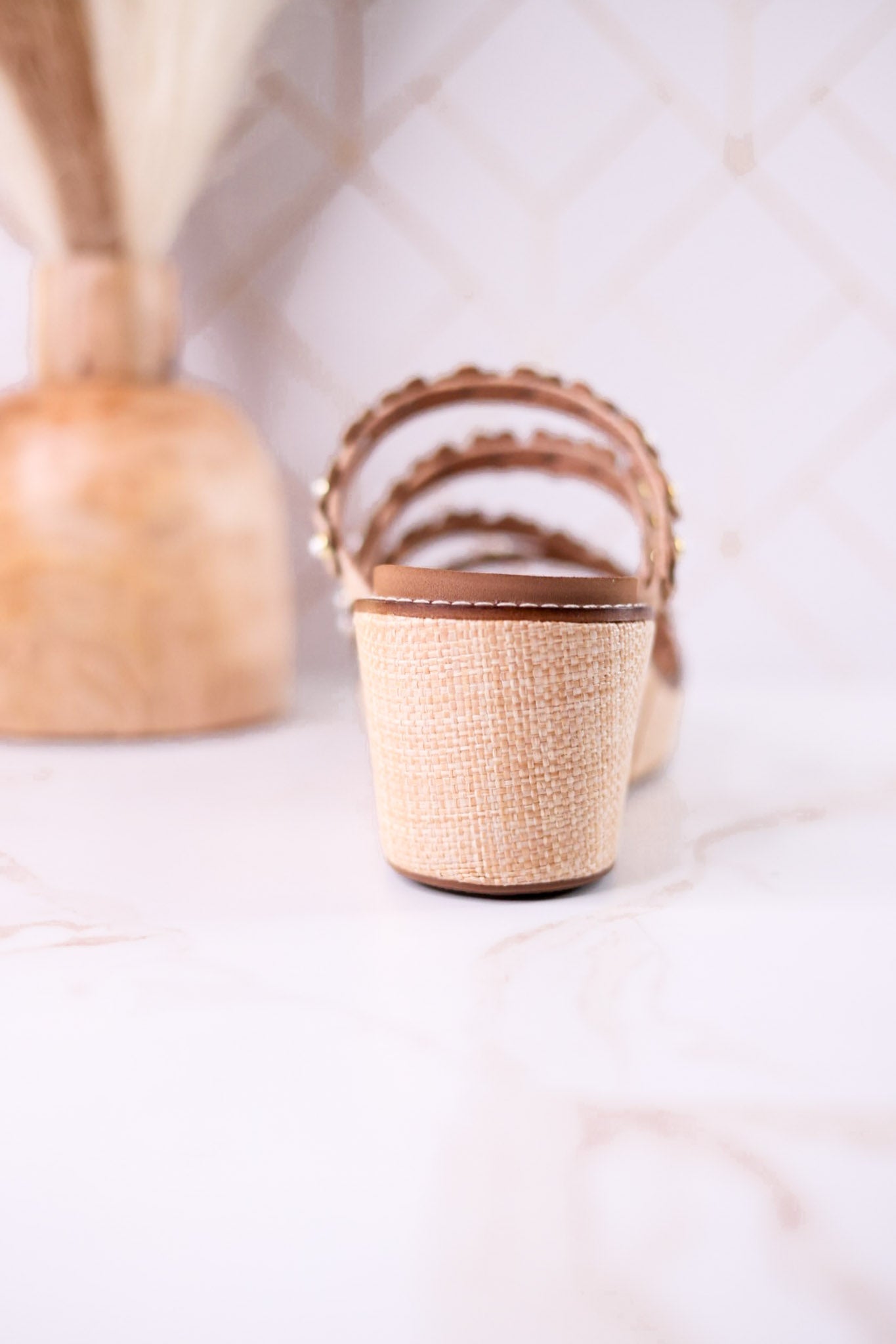 Floral "Let's Be Friends" Raffia Wedge Sandals - Whiskey Skies - CORKYS FOOTWEAR