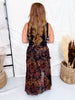 Floral Maxi Skirt W/ Reverse Seam Details - Whiskey Skies - COZY CO