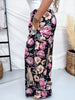 Floral Noir Cheetah Wide Leg Lounge Pants - Whiskey Skies - JADE BY JANE