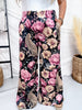 Floral Noir Cheetah Wide Leg Lounge Pants - Whiskey Skies - JADE BY JANE