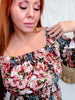 Floral Off Shoulder Smocked Waist Midi Dress With Puff Sleeves - Whiskey Skies - ODDI