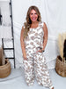 Floral Paisley Print Wide Leg Pants w/ Elastic Waistband - Whiskey Skies - COZY CO
