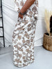 Floral Paisley Print Wide Leg Pants w/ Elastic Waistband - Whiskey Skies - COZY CO