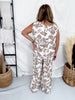 Floral Paisley Print Wide Leg Pants w/ Elastic Waistband - Whiskey Skies - COZY CO