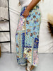 Floral Pattern Vacation Ready Pants W/ Tassel Trims - Whiskey Skies - ODDI