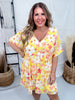 Floral Print Babydoll Dress - Whiskey Skies - ANDREE BY UNIT