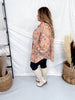 Floral Print Denim Shacket In Vintage Latte - Whiskey Skies - BIBI