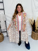 Floral Print Embroidered Open Front Kimono - Whiskey Skies - ANDREE BY UNIT