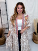 Floral Print Embroidered Open Front Kimono - Whiskey Skies - ANDREE BY UNIT