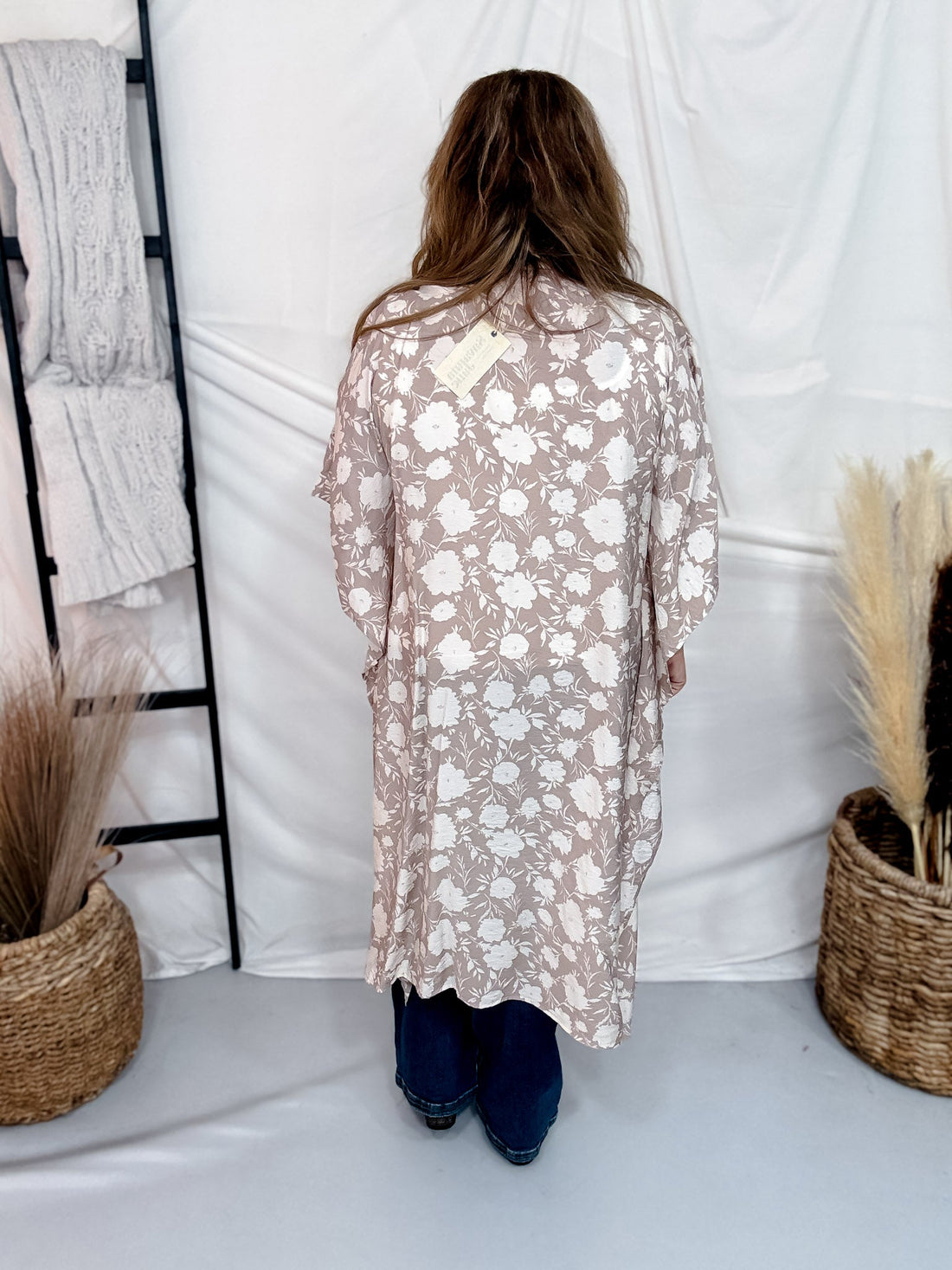 Floral Print Embroidered Open Front Kimono - Whiskey Skies - ANDREE BY UNIT