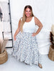Floral Print Maxi Skirt W/ Elastic Waistband & Tiered Ruffle Detail - Whiskey Skies - DAVI & DANI