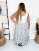 Floral Print Maxi Skirt W/ Elastic Waistband & Tiered Ruffle Detail - Whiskey Skies - DAVI & DANI