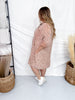 Floral Print Mocha Cotton Gauze Shirt Dress - Whiskey Skies - EASEL