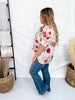 Floral Print Sand Colored Short Puff Sleeve Top - Whiskey Skies - ENTRO