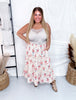 Floral Print Tiered Maxi Skirt With Elastic Waist - Whiskey Skies - POLAGRAM + BAEVELY