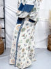 Floral Print Wide Leg Pants With Denim Patch Pockets - Whiskey Skies - EASEL