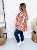 Floral Printed Blouse W/ Ruffled Yoke & Pleated Balloon Sleeves - Whiskey Skies - ODDI
