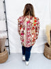 Floral Printed Blouse W/ Ruffled Yoke & Pleated Balloon Sleeves - Whiskey Skies - ODDI