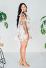 Floral Printed Eylet Flare Mini Dress - Whiskey Skies - SWEET GENERIS