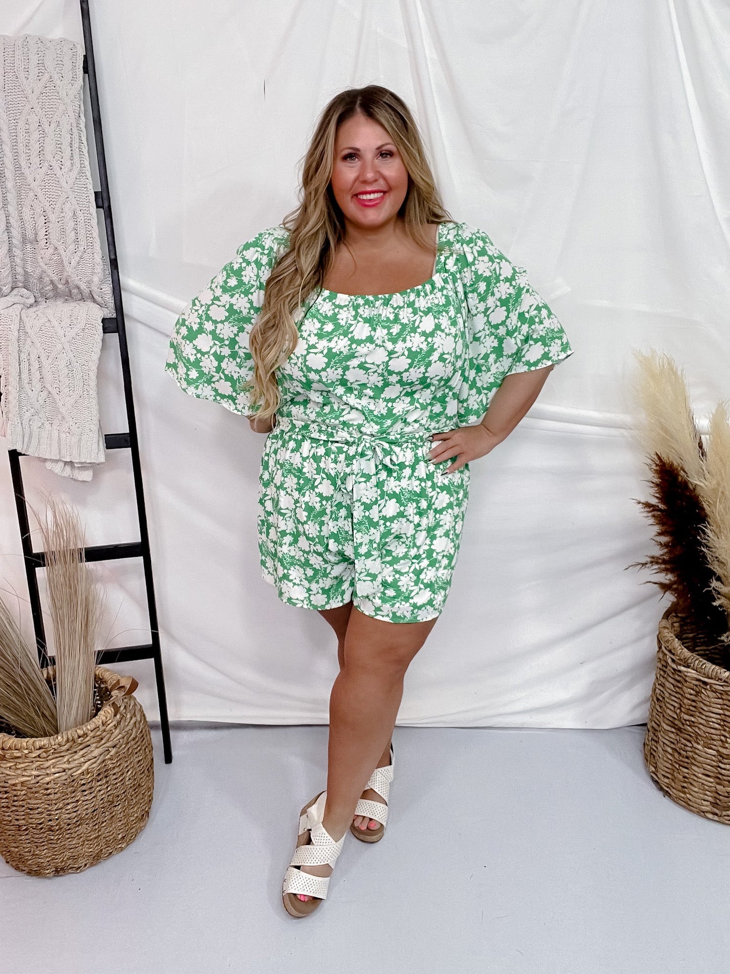 Floral Romper - Whiskey Skies - GEEGEE