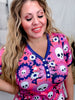 Floral Skulls Pajama Set With Short Sleeve Top & Joggers - Whiskey Skies - SHIRLEY & STONE