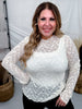 Floral Textured Ivory Mesh Long Sleeve Top - Whiskey Skies - DAVI & DANI
