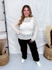 Floral Textured Ivory Mesh Long Sleeve Top - Whiskey Skies - DAVI & DANI