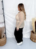 Floral Textured Mocha Mesh Long Sleeve Top - Whiskey Skies - DAVI & DANI